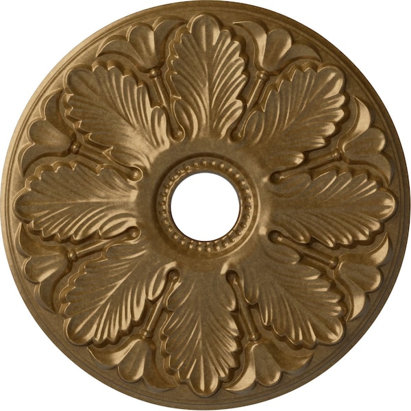 Ekena Millwork Milan Ceiling Medallion (Fits Canopies up to 4 5/8"), 24 1/2"OD x 3 1/2"ID x 1"P, Pale Gold CM24MIPAS - main